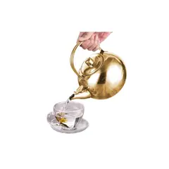 GENERICO - Tetera De Vidrio Con Infusor De Acero Inoxidable 900ml Dorado
