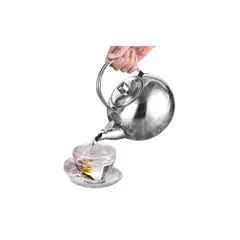 GENERICO - Tetera De Vidrio Con Infusor De Acero Inoxidable 900ml Plata