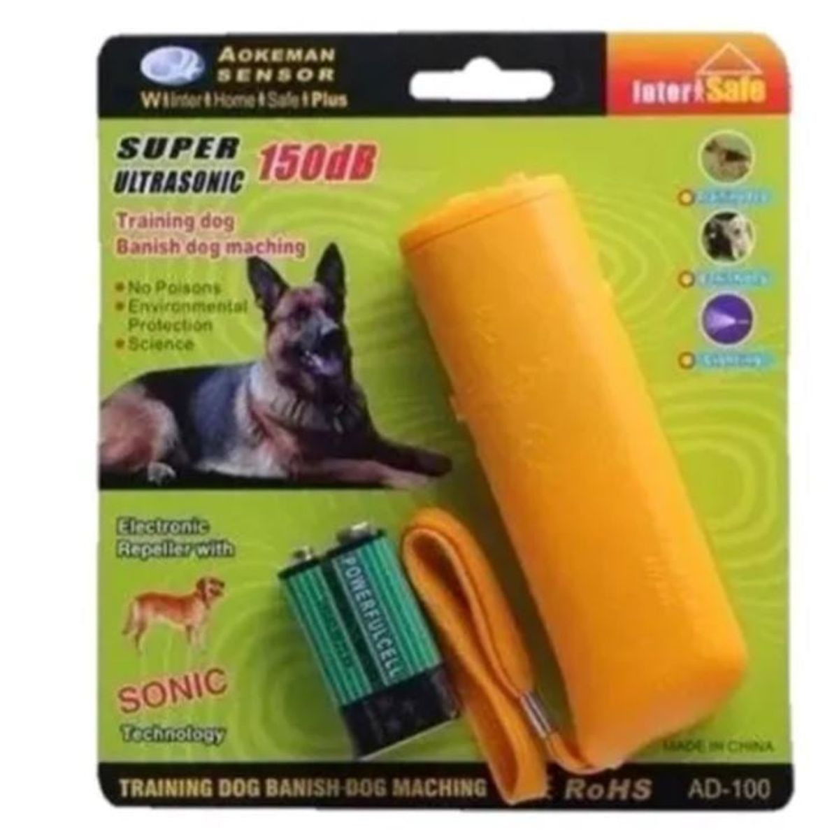 GENERICO - Repelente Adiestrador Ultrasonido Entrenador Ahuyenta Perros