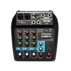 GENERICO - Consola Interfaz Audio 4 Canales Usb Bluetooth