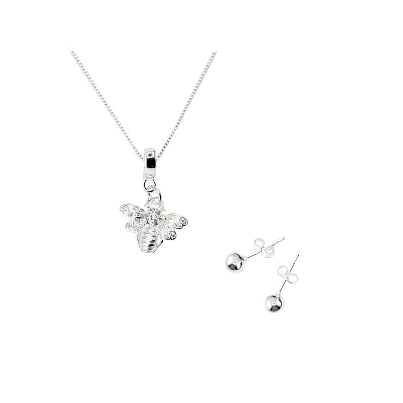 JOYAS MONTERO - Conjunto Anya  Baño de Oro Blanco