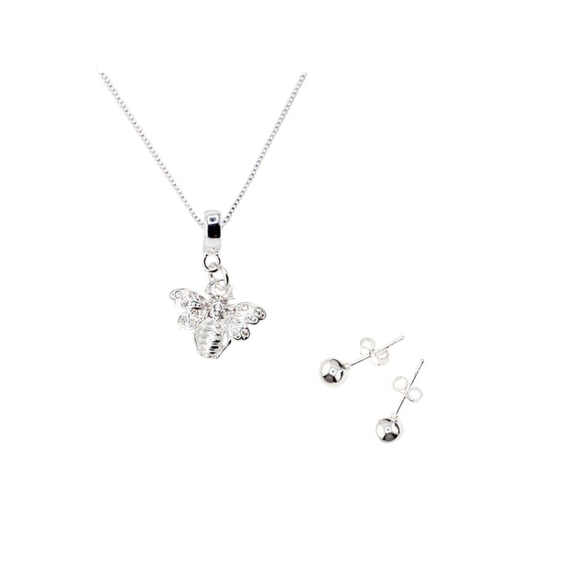 JOYAS MONTERO - Conjunto Anya  Baño de Oro Blanco