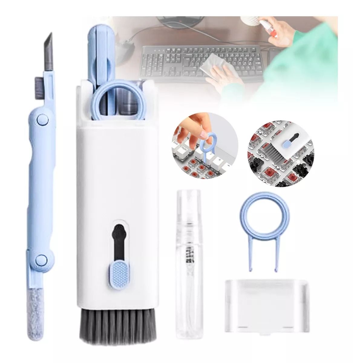 GENERICO - Limpiador 7 - 1 Multiuso Audífonos Teclado Teléfono Pantalla