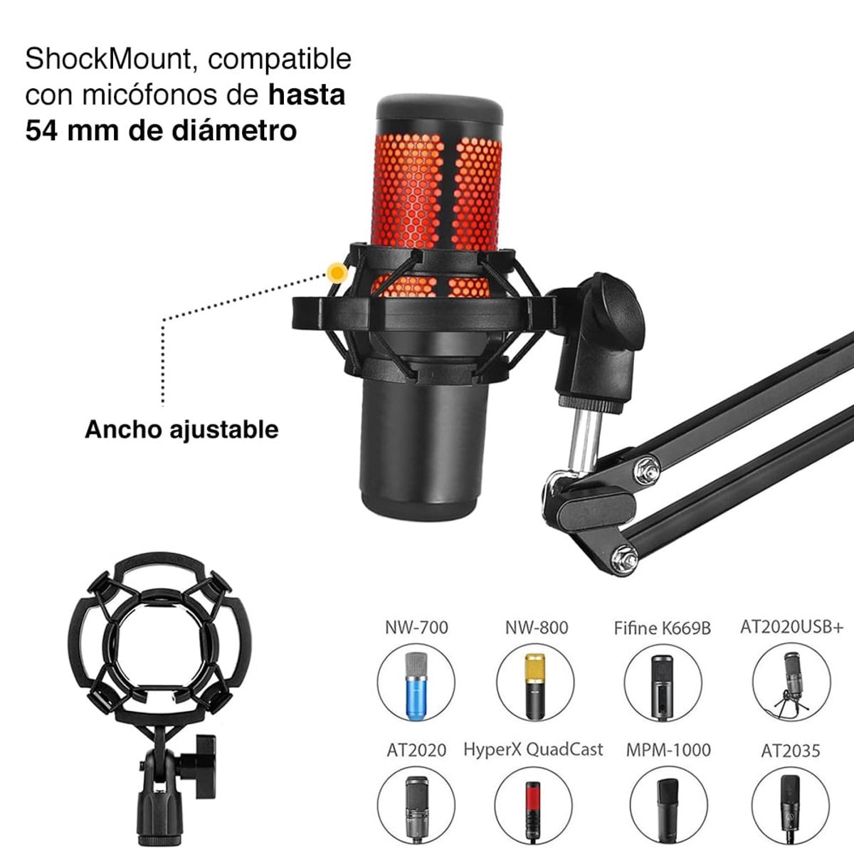 NEWO - Brazo para micrófono Hyperx Quadcast SoloCast condensador gamer