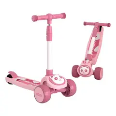 GENERICO - Scooter Infantil Premium Oso Panda Rueda Con Luces rosa