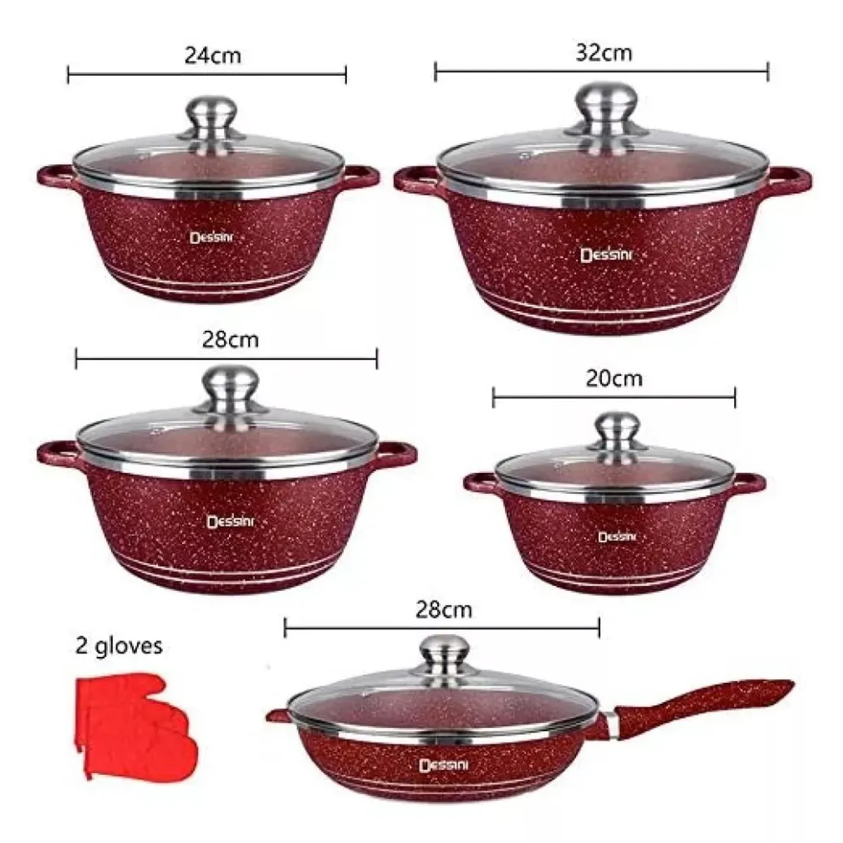 MUNDO MAGIA - Set De Ollas 12pcs Antiadherente Bateria Ollas Batería