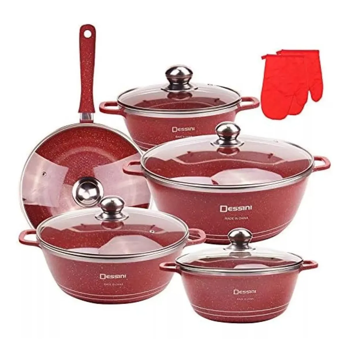 MUNDO MAGIA - Set De Ollas 12pcs Antiadherente Bateria Ollas Batería