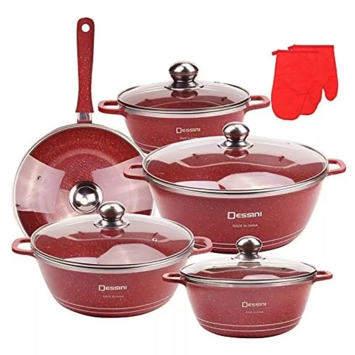 MUNDO MAGIA - Set De Ollas 12pcs Antiadherente Bateria Ollas Batería