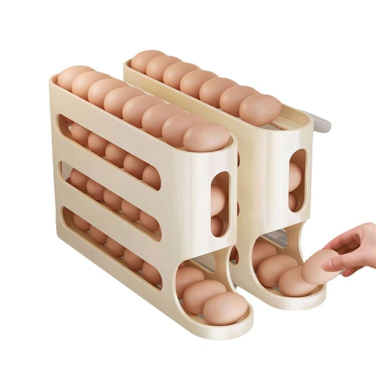 CRUSEC - Pack 2 Soporte De Huevos 4 Niveles Deslizante