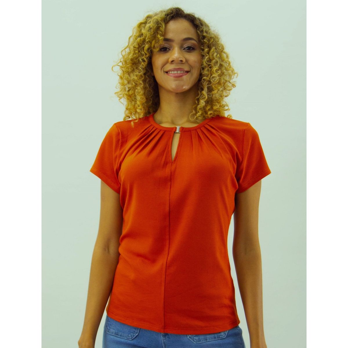 TENTATION - Polera Acanalada MC Ladrillo Tentation