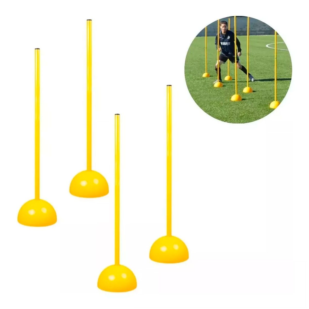 SDFIT - Pack X4 Varilla Baston Pole Slalom Con Base 1 M