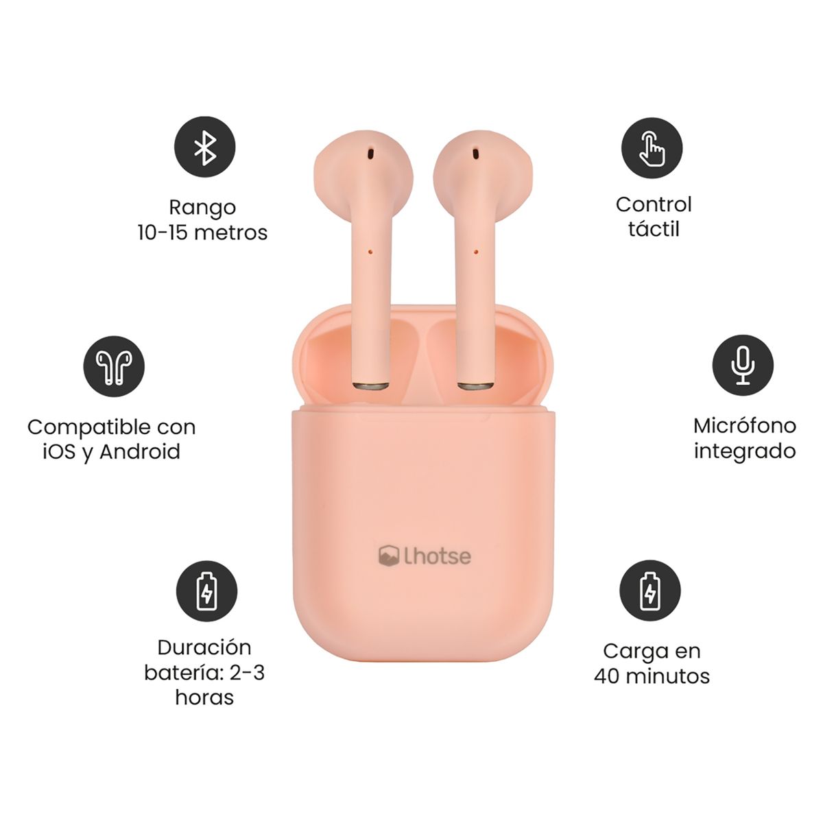 LHOTSE - Audífonos Lhotse RM12 Rosado Inalámbrico