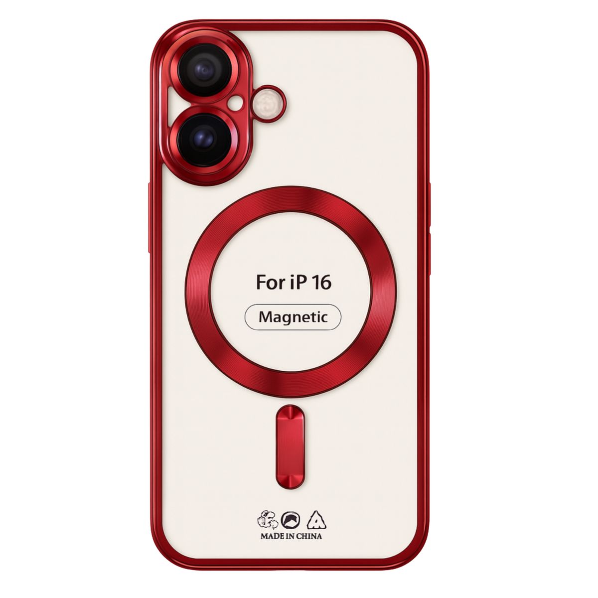 JOIGO - Carcasa Funda Para iPhone 16  Magsafe Metalizada Rojo.