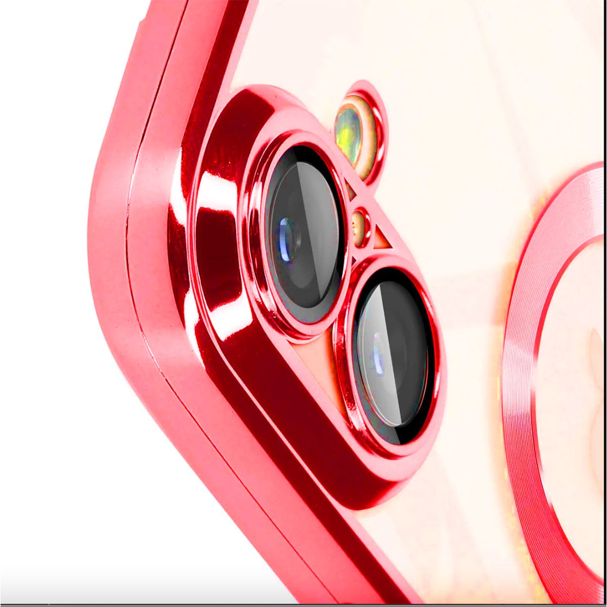 JOIGO - Carcasa Funda Para iPhone 16  Magsafe Metalizada Rojo.