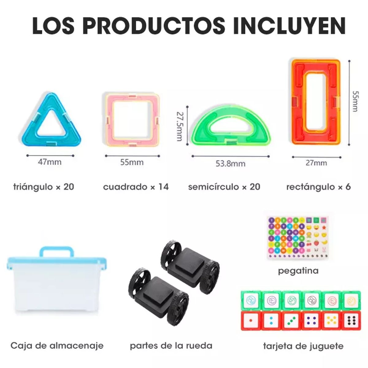 GENERICO - 60 Piece Bloques Magnéticos Construcción Juguetes Niños Imán