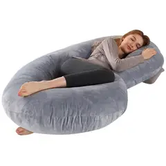 MUNDO MAGIA - Cojin Almohada Maternal Con Funda Extra Suave En forma de C