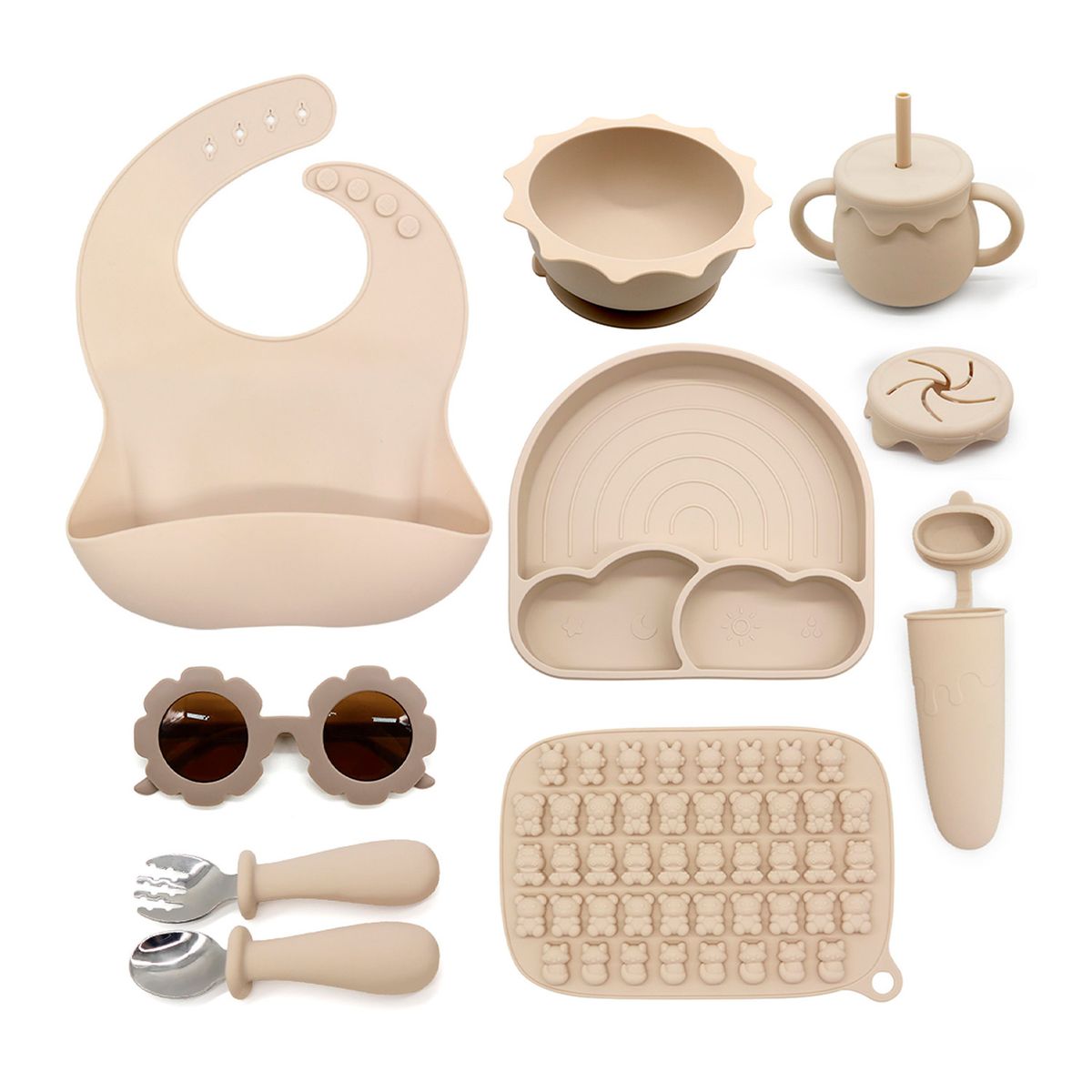 BEBESIT - Set Alimentación Summer Silicona Beige