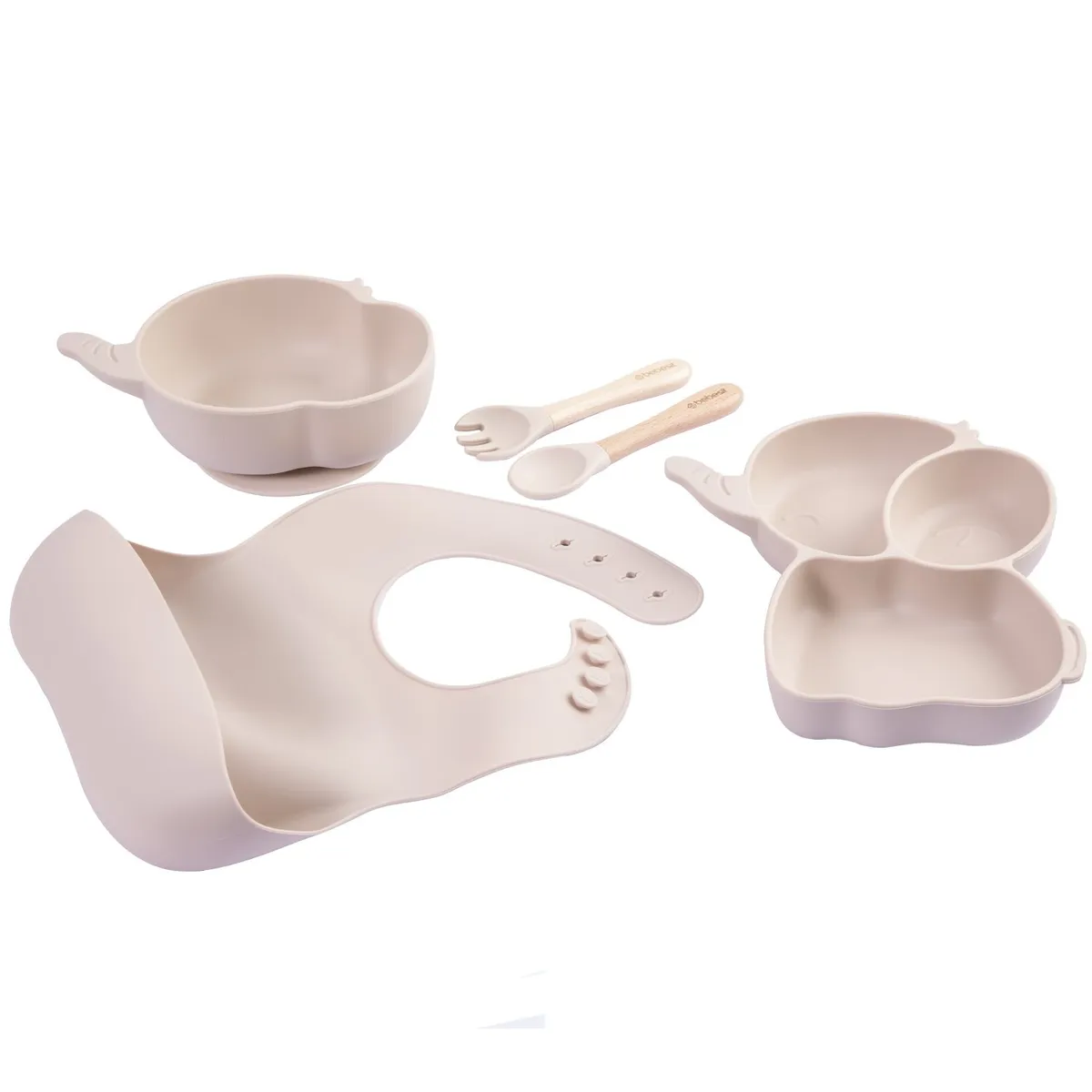 BEBESIT - Set Alimentacion Elefante Silicona Beige