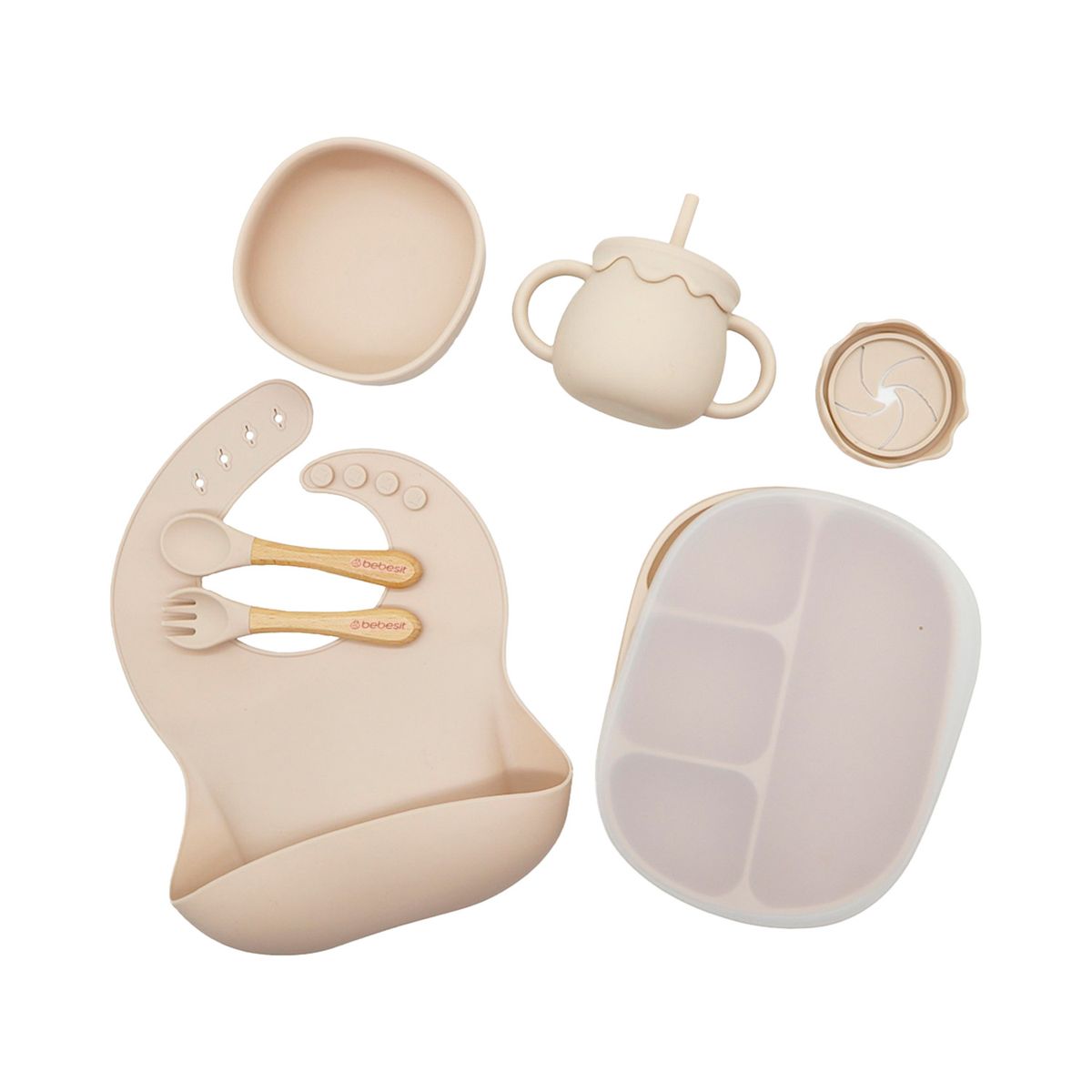 BEBESIT - Set Alimentación October Silicona Beige
