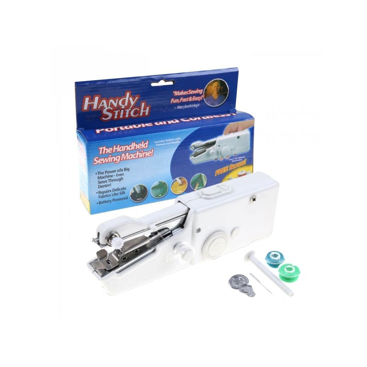 ANGELES DEL HOGAR - MINI MÁQUINA DE COSER PORTATIL HANDY STITCH