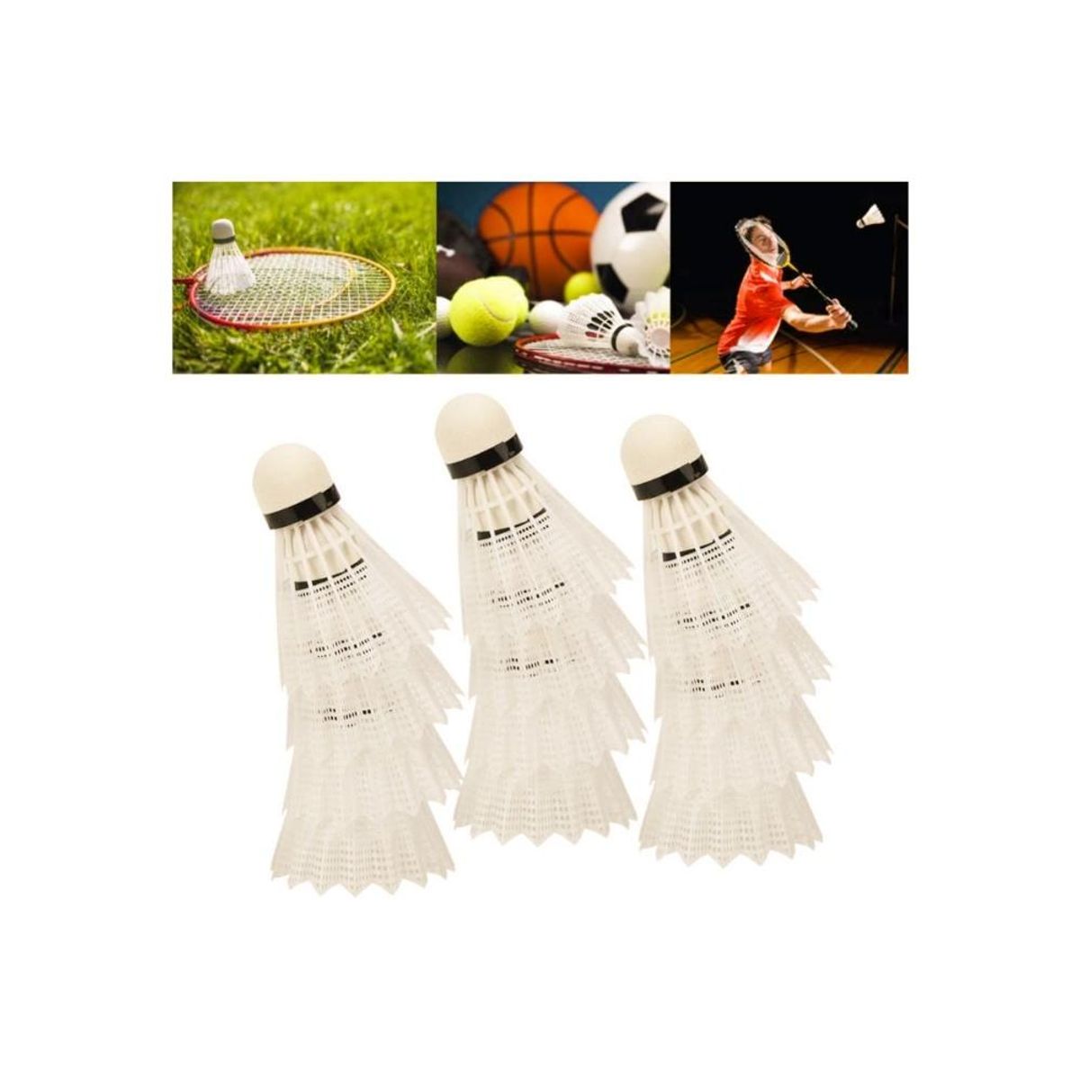 AK SPORT - Pelota Plumilla volante bádminton set 3 unidades