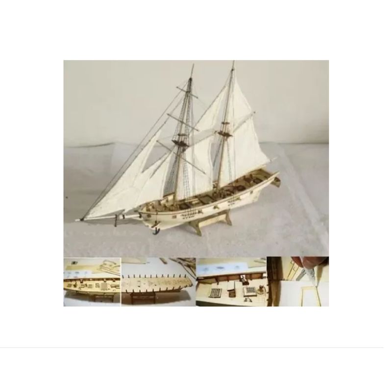 GENERICO - Barco A Escala De Madera Maqueta Ensamblaje Para Armar