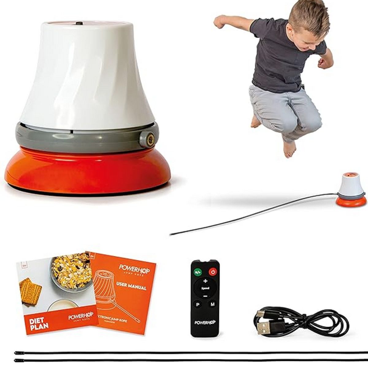 GENERICO - Cuerda Para Saltar Recargable + Control Remoto