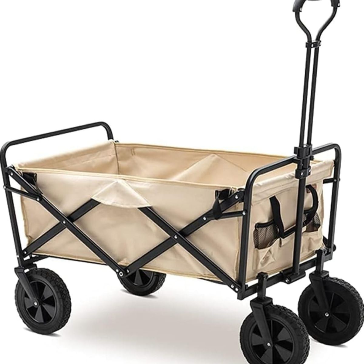 GENERICO - Carrito para Compras Plegable de Arrastre Beige
