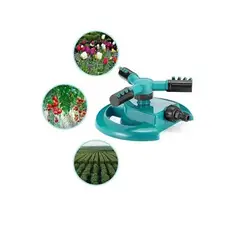 ANGELES DEL HOGAR - ASPERSOR RIEGO AUTOMATICO DE 3 BRAZOS 360° MANGUERA JARDIN