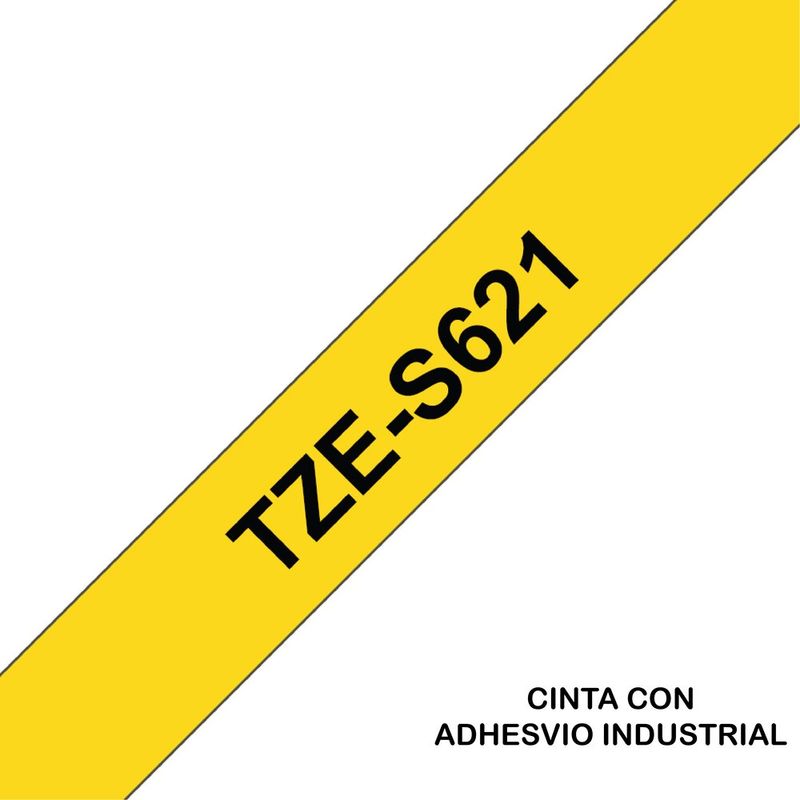 BROTHER - Cinta Brother Tzes621 Negro Sobre Amarillos 9mm X 8mts