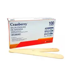 CRAMBERRY - Bajalenguas De Madera Paleta Cranberry 100 Unidades