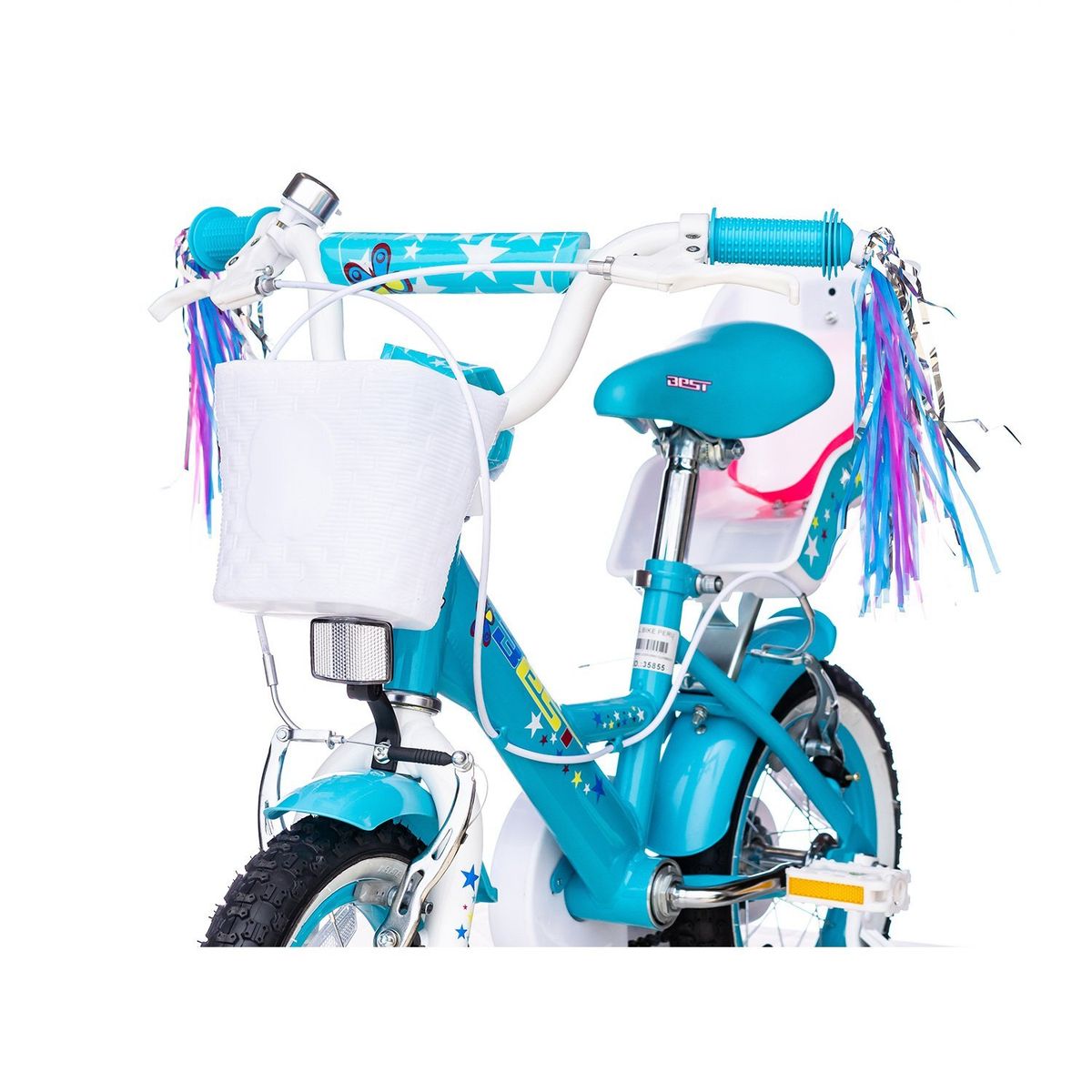 BEST - Bicicleta Niña 2 A 4 Años Aro 12 Canasto Con Rueditas