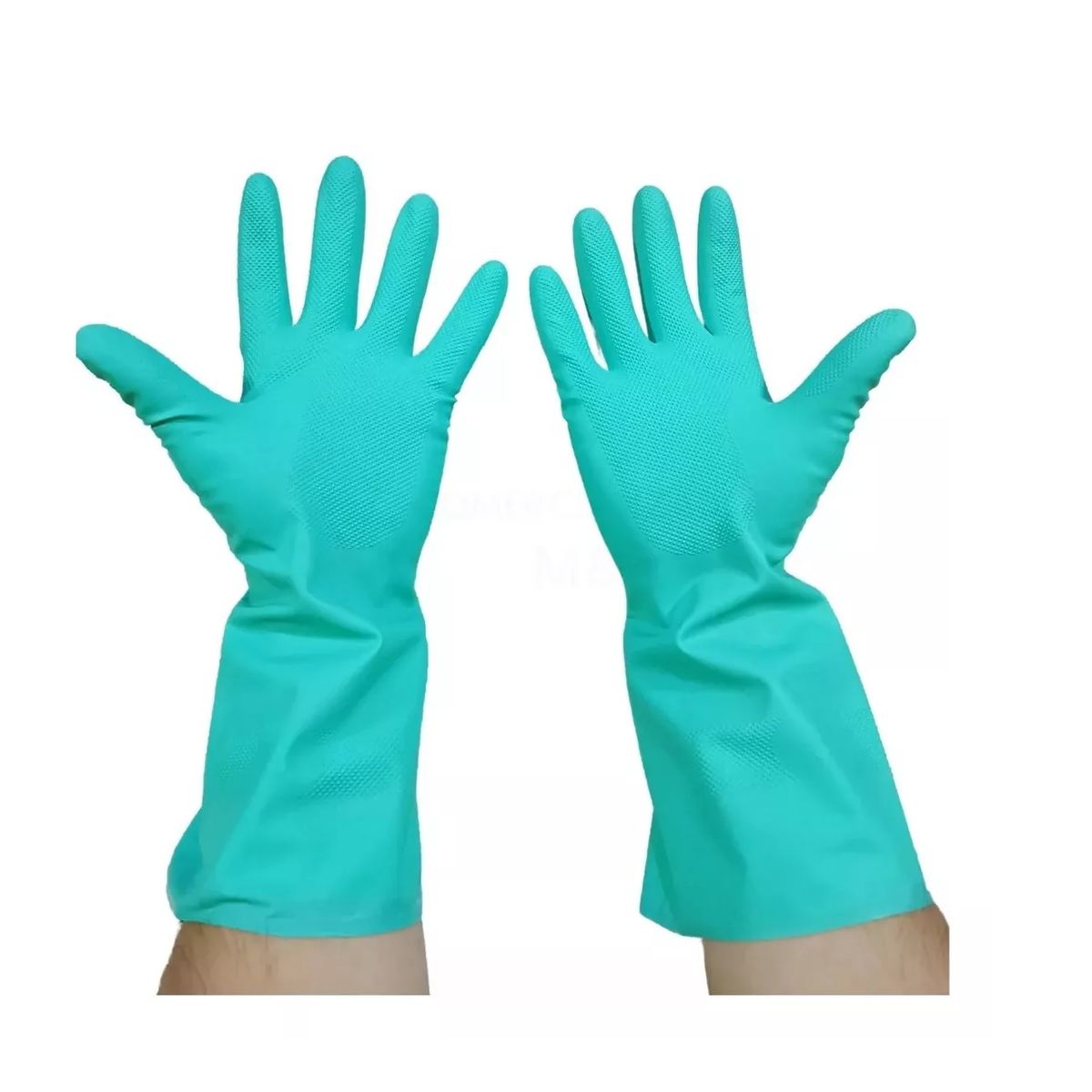 GENERICO - Guante De Aseo Nitrilo Flocado Verde Tresor Bolsa X 1 Par S