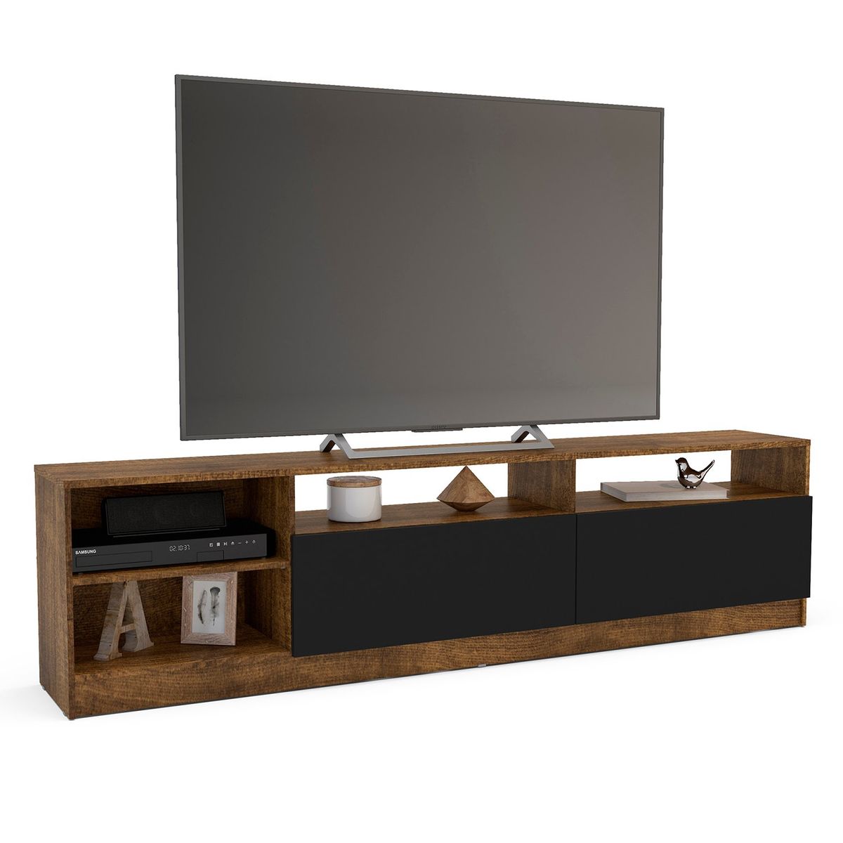 VEKKAHOME - RACK TV MOYAN DARK 75" 2 PUERTAS