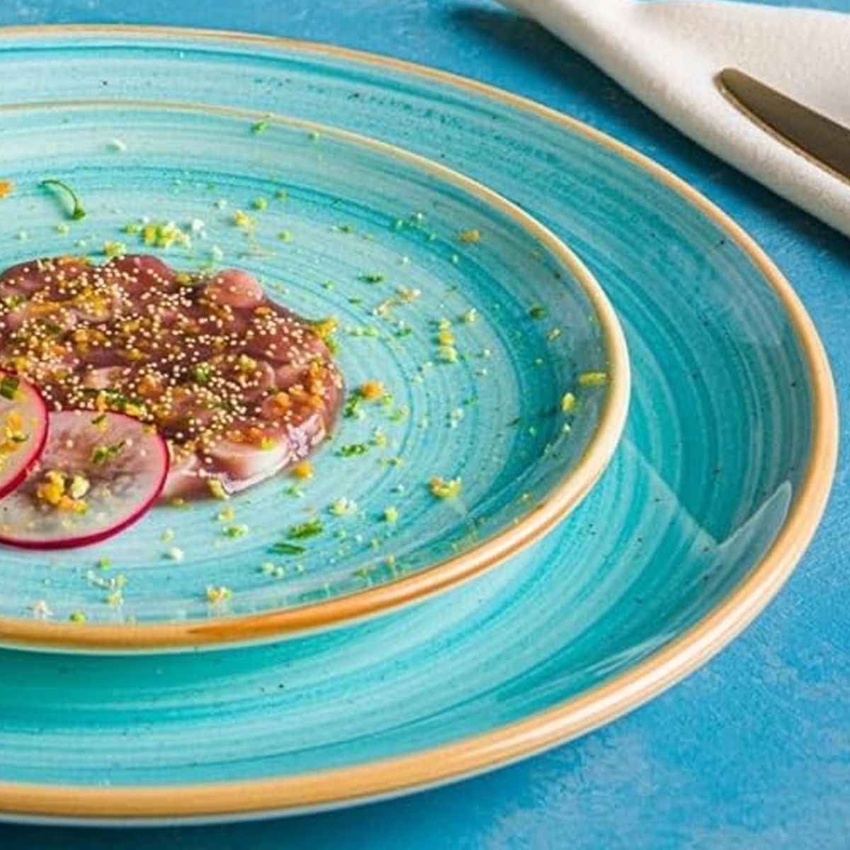 BONNA - Plato Porcelana Aqua 21cm Set 6 unidades