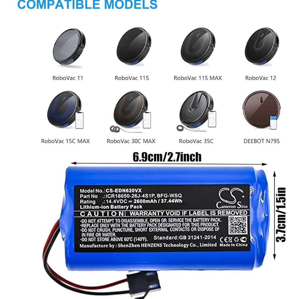 GENERICO - Batería  Para Eufy Robovac 11s 12 15c/s 30 30c35