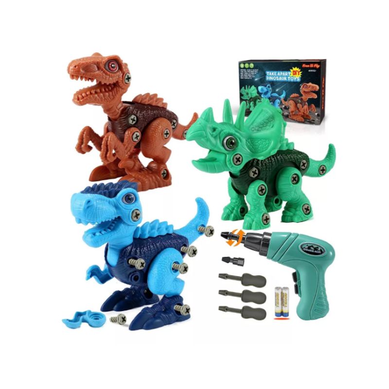 GENERICO - 3 Dinosaurio Armable Incluye Herramienta Juguetes Educativos