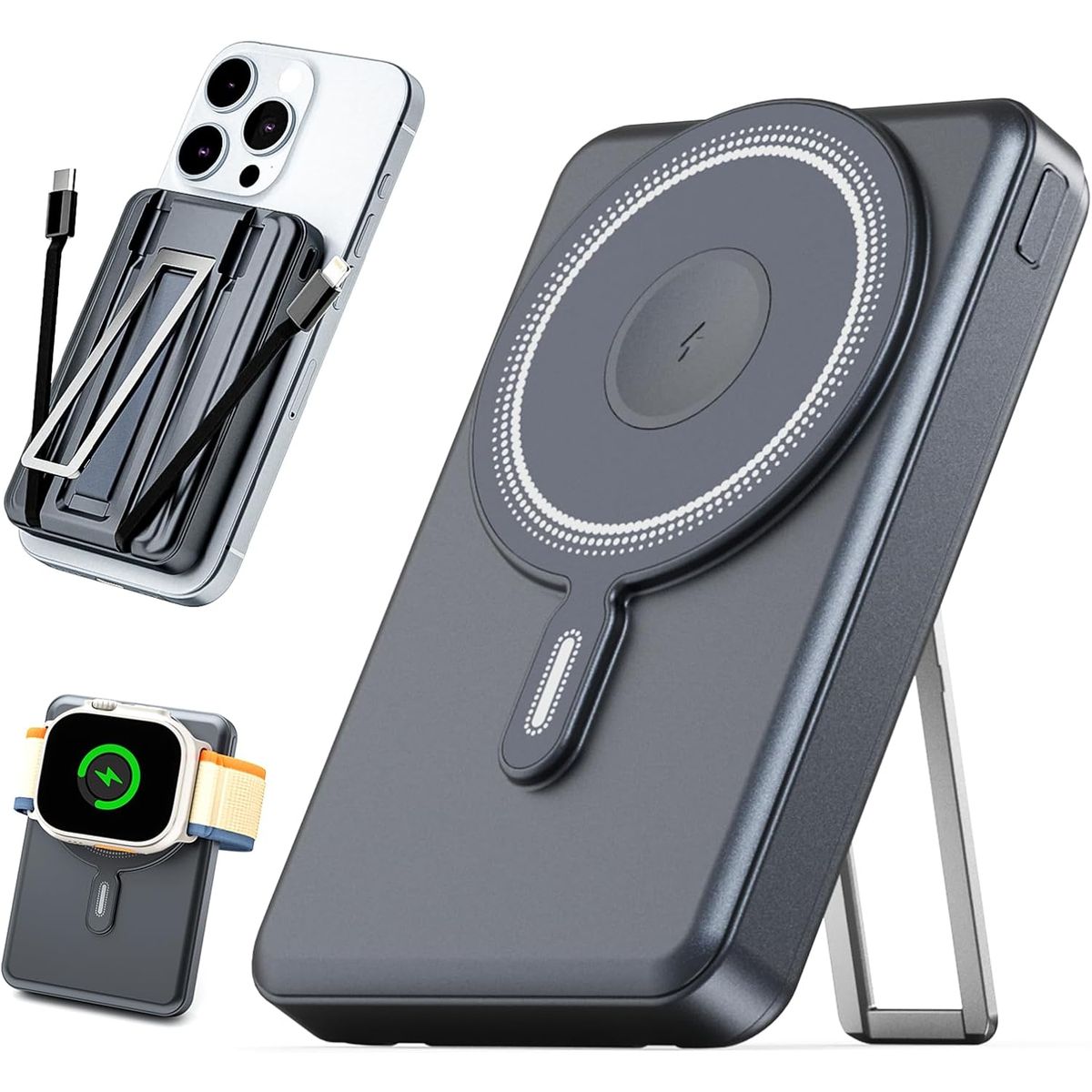 POWERBANK - Bateria Portatil Para iPhone 3 En 1 Magnetica 10.000mah