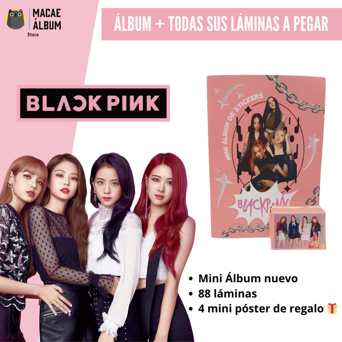 GENERICO - Mini Álbum Black Pink + Todas Sus Láminas A Pegar
