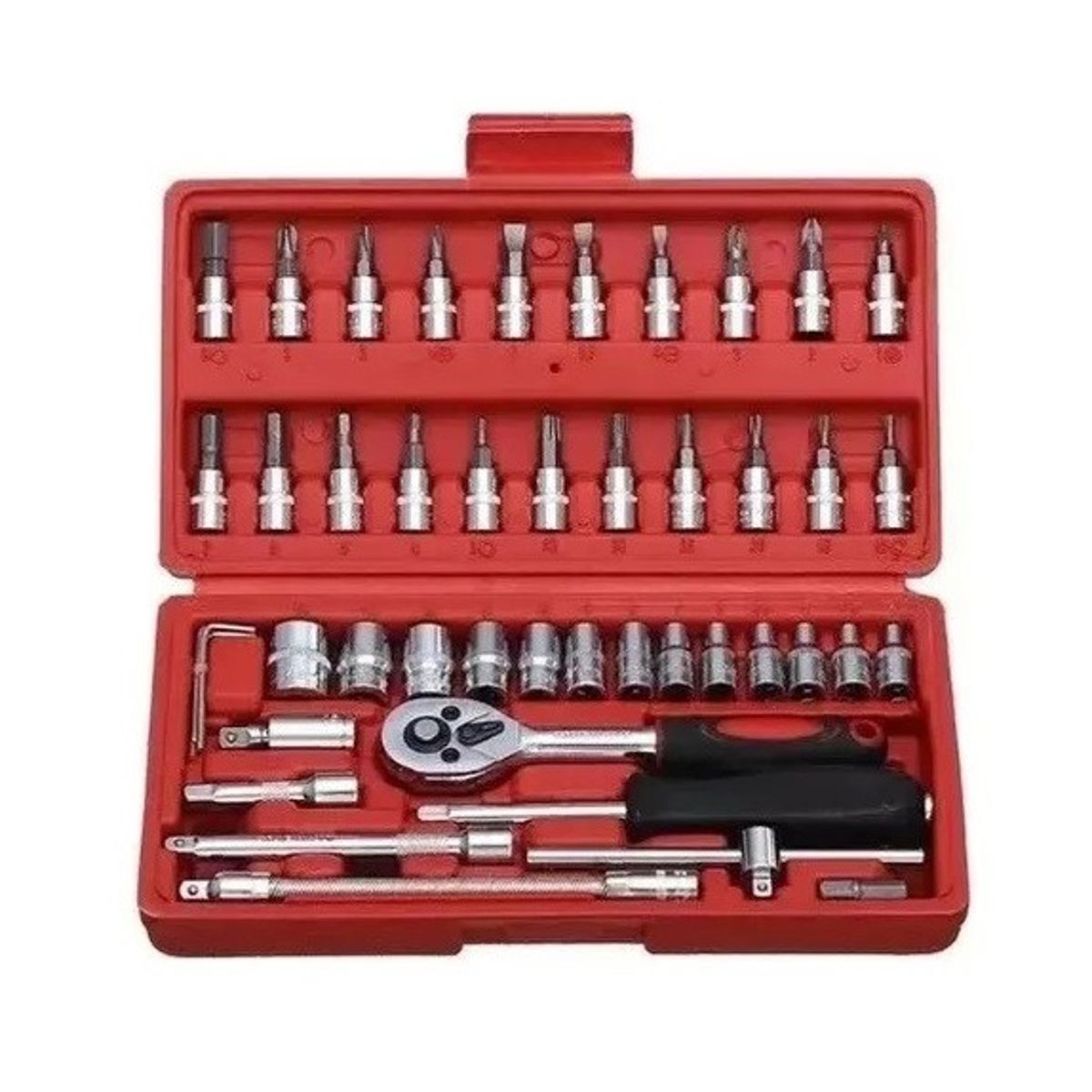 GENERICO - Juego De Herramientas Mecánicas Dados Llaves Acero 46 Pcs