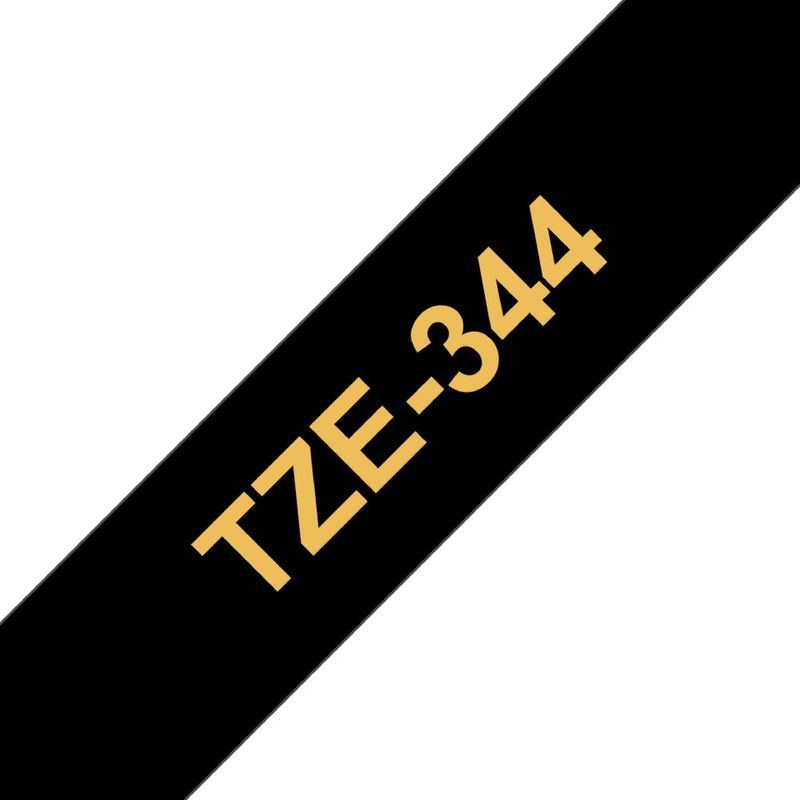 BROTHER - Cinta Brother Tze344 Dorado Sobre Negro 18mm X 8mts