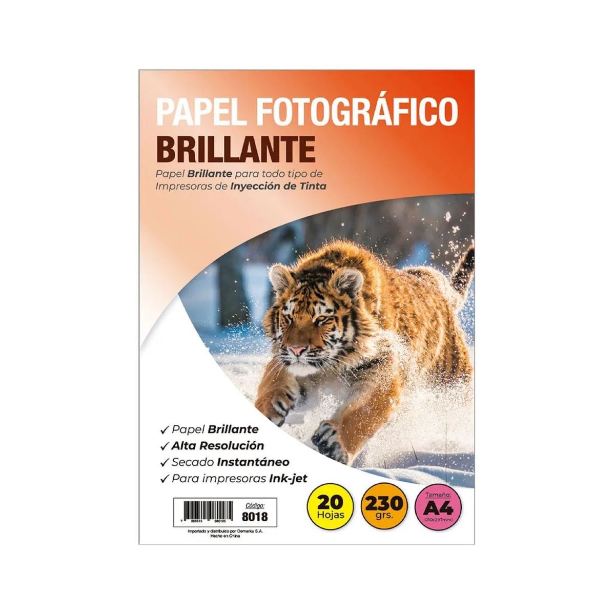 ADETEC - Papel Fotográfico 230 g A4 Brillante Inkjet X 20 Hojas