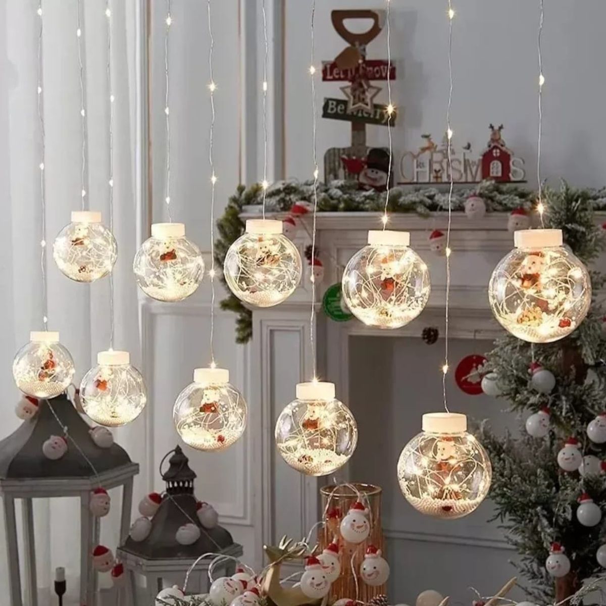 GENERICO - Guirnalda - Cortina de luces de Navidad Luz Calida - 3 metros