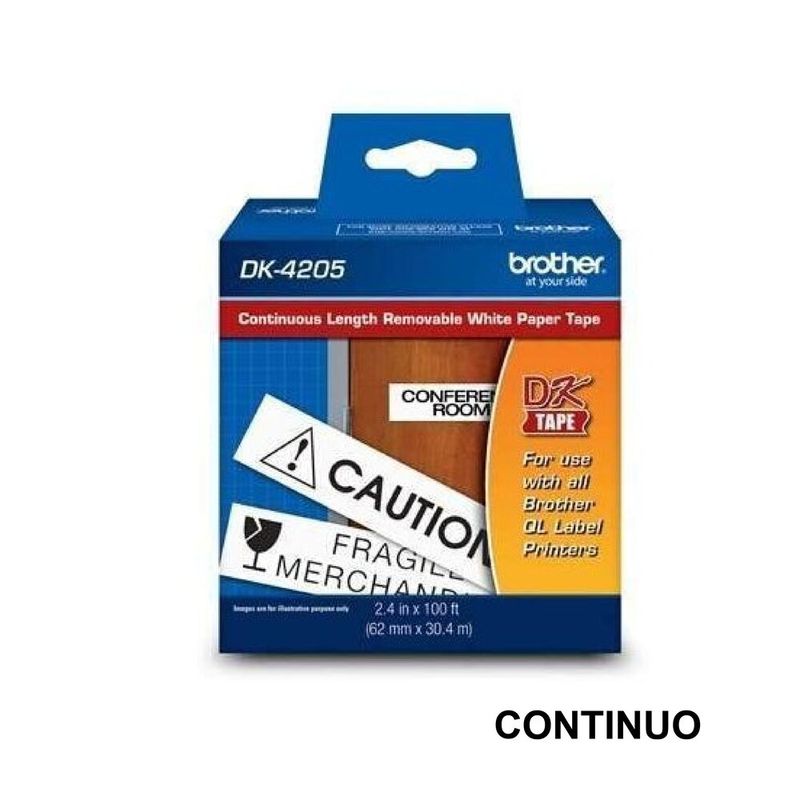 BROTHER - Rollo Brother  Negro Sobre Blanco 62mmx30.48mts Dk4205