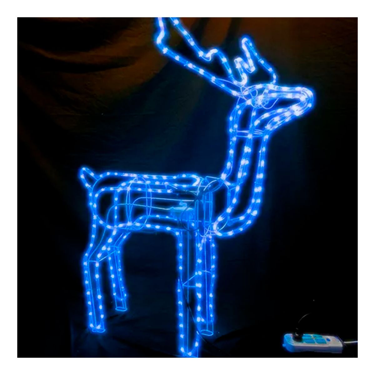 GENERICO - Reno De Navidad Luces Led Solar 95 Cm Luz Azul