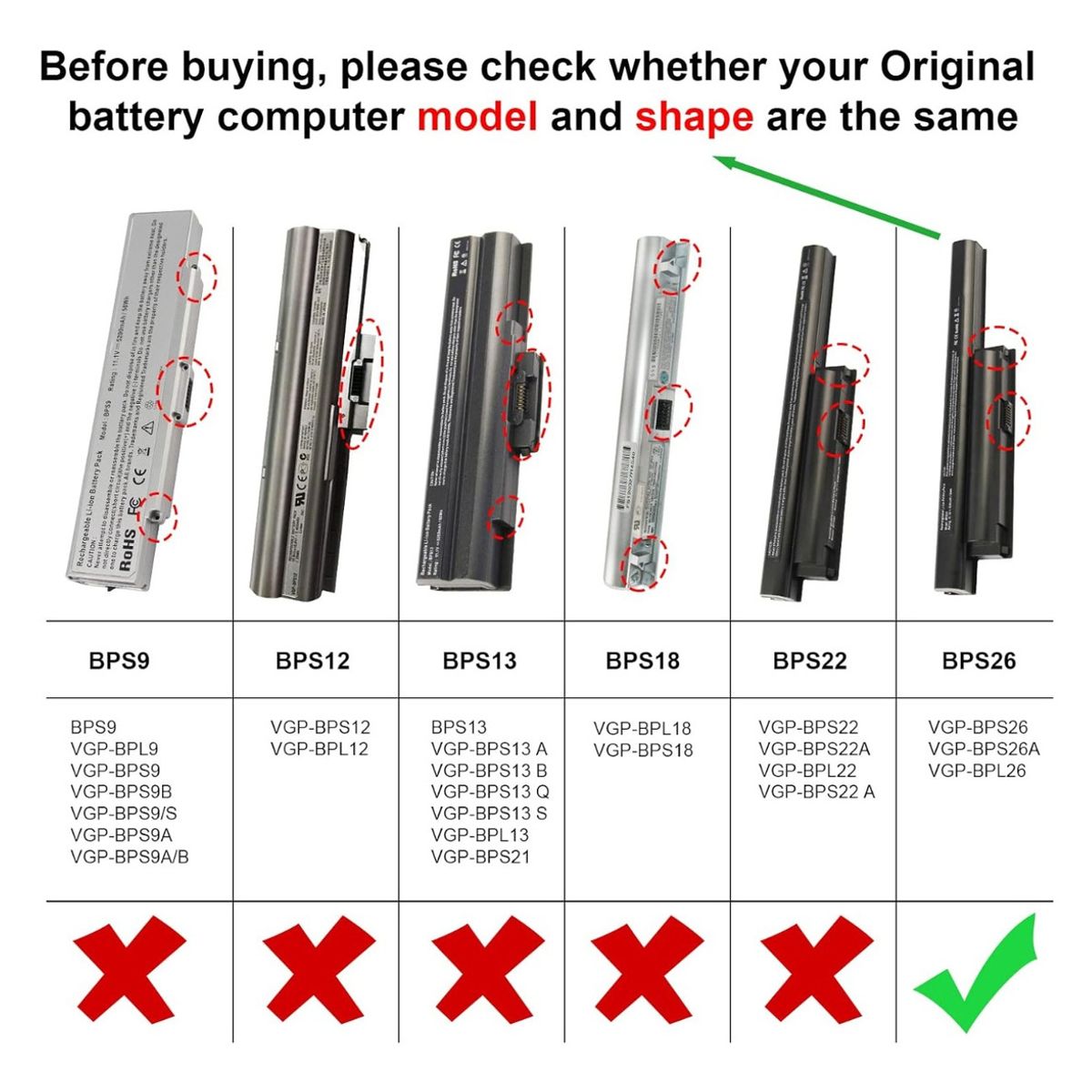GENERICO - Bateria Para Sony Vgp-bps26 Vgp-bpl26 Vgp-bps26a Pcg-61a12l