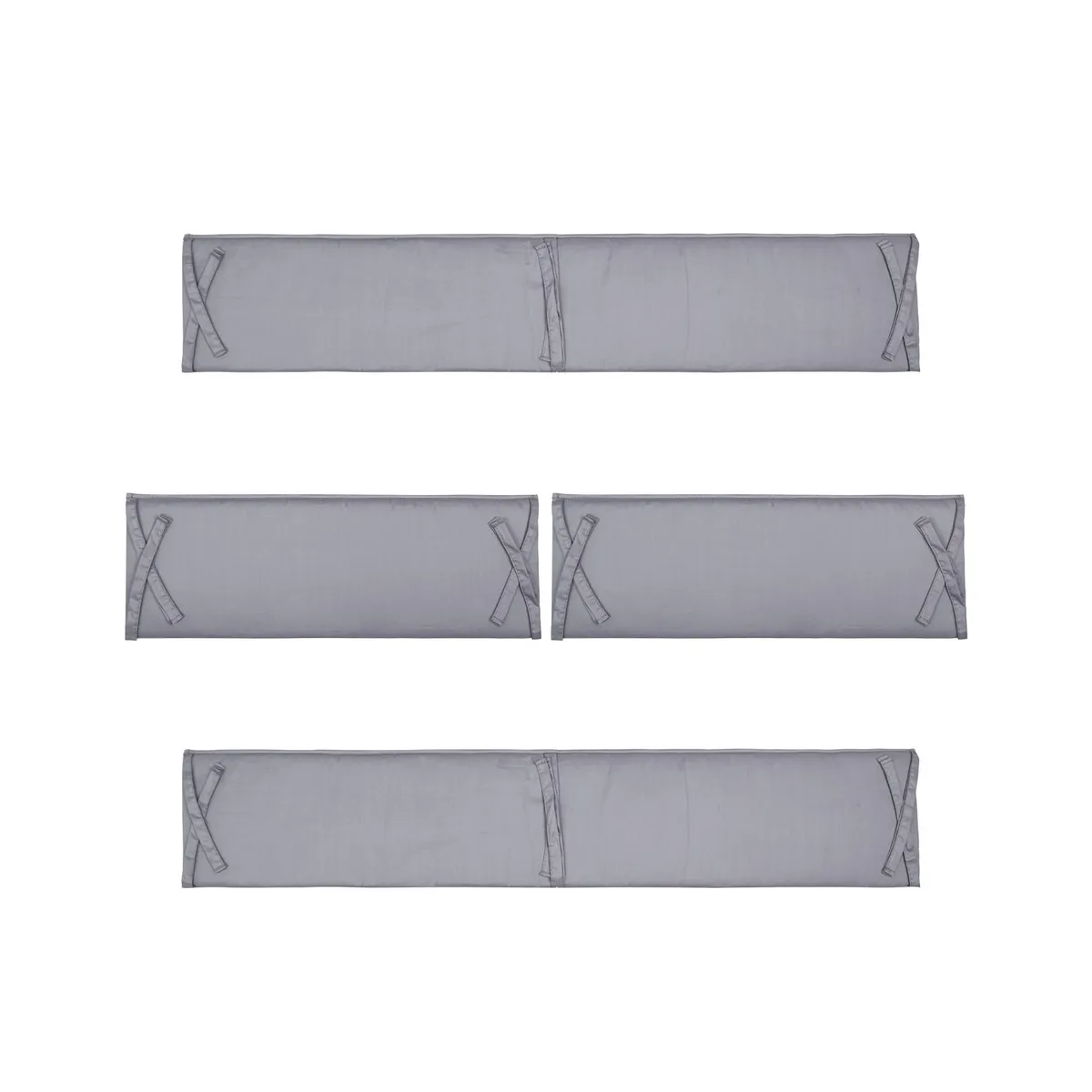 ATURE - Set 4pcs Protector Cuna Bebé Algodón 130x24 70x24cm Gris