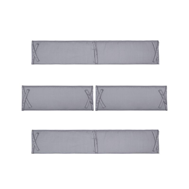 GENERICO - Set 4pcs Protector Cuna Bebé Algodón 130x24 70x24cm Gris