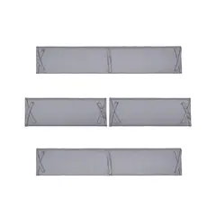 ATURE - Set 4pcs Protector Cuna Bebé Algodón 130x24 70x24cm Gris
