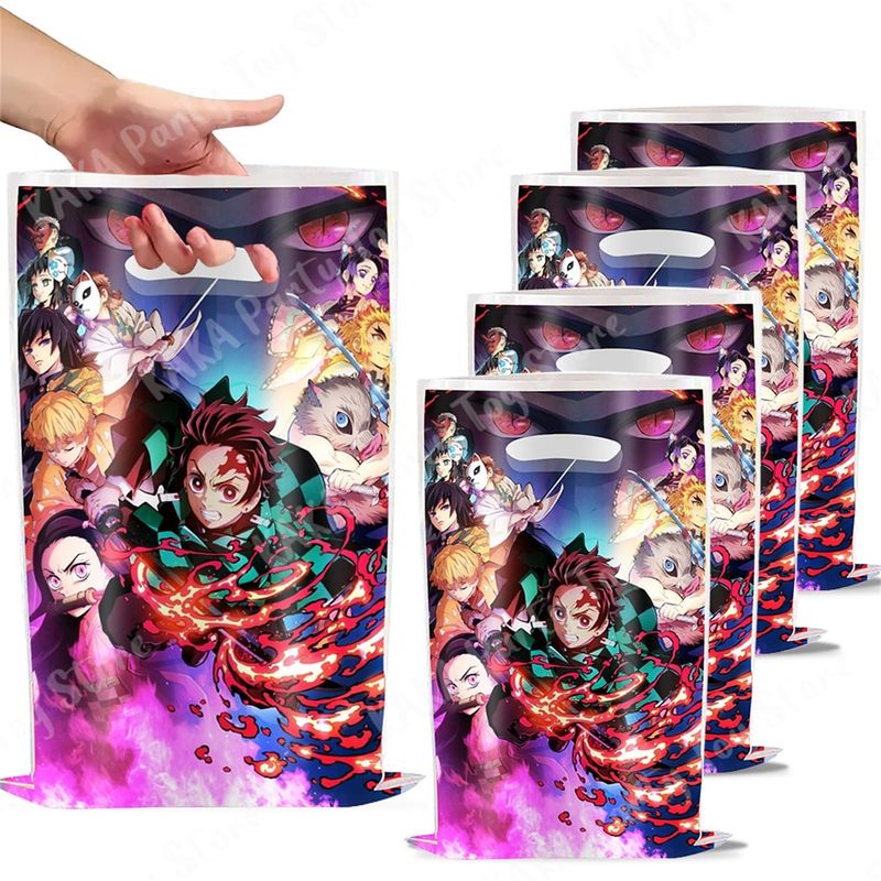 GENERICO - Pack de 10 bolsas para cotillón Demon Slayer cumpleaños